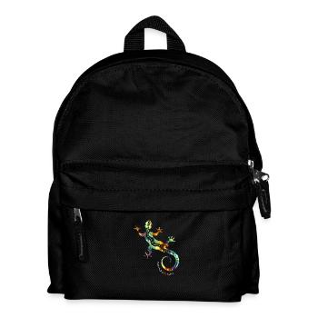 GECKO abstrakt bunt - Kinder Rucksack - Schwarz - Vorne