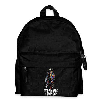 Cool Islandpferde Hengst Pferdefan Spruch - Kinder Rucksack - Schwarz - Vorne