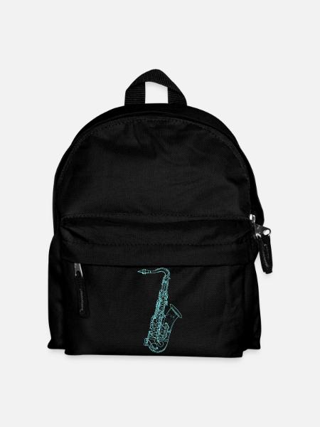 Saxophon Skizze - Kinder Rucksack - Schwarz