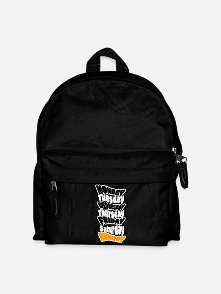 SUNDAY IS RUNDAY. Long run or sleep in? - Kids' Backpack - black