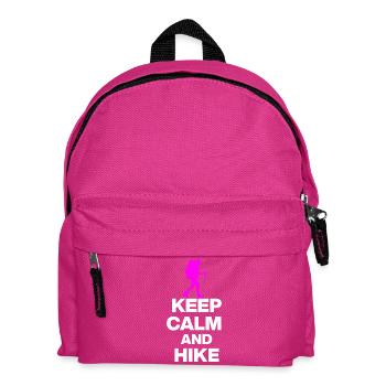 KEEP CALM AND HIKE ON, WANDERLUST, GIFT 🚶 - Kids' Backpack - fuchsia - Front