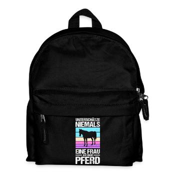 Reiten Pferdeliebhaber Reiterhof Pferde - Kinder Rucksack - Schwarz - Vorne