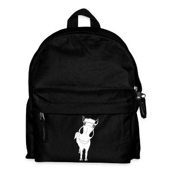 Close-up of a horse (white) - Kids' Backpack - black - Front