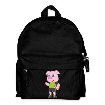 Schwein American Football - Kinder Rucksack - Schwarz - Vorne