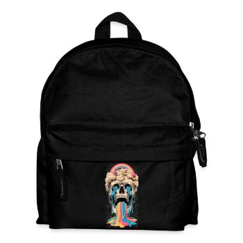 Psychedelic Skull Rainbow - Kids' Backpack - black - Front