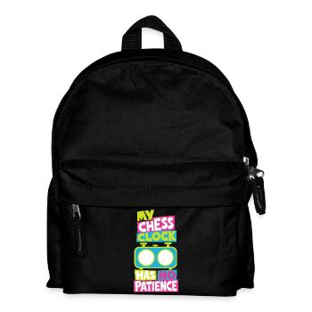 Schachuhr – My Chess Clock Has No Patience - Kinder Rucksack - Schwarz - Vorne