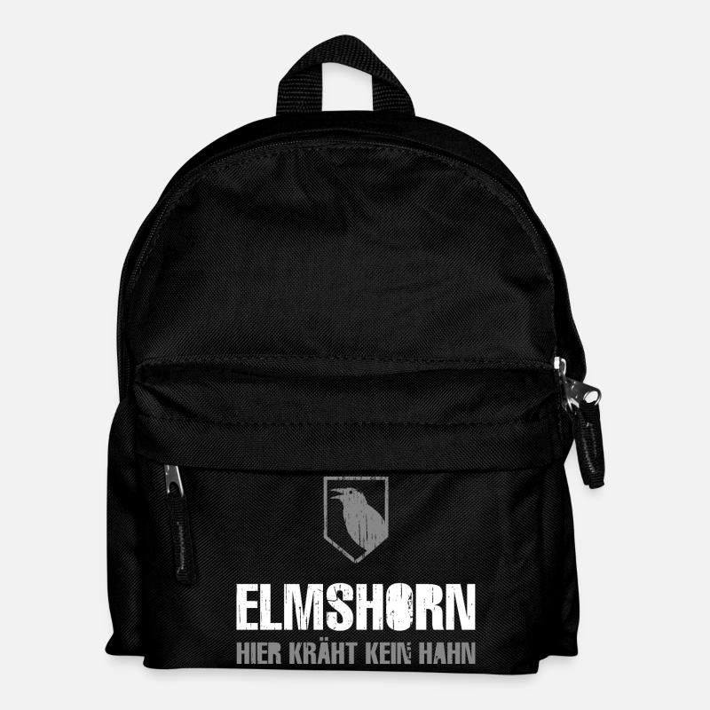 Elmshorn Krähe grau-weiß - Kinder Rucksack - Schwarz