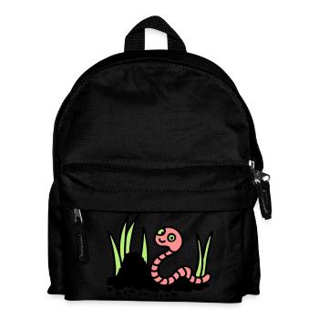 Regenwurm Erde - 3 - Kinder Rucksack - Schwarz - Vorne