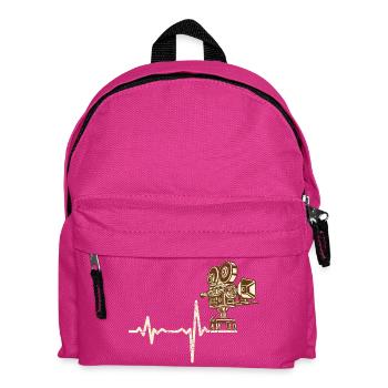 Shirt Geschenk Heartbeat Filmtechniker - Kinder Rucksack - Fuchsia - Vorne