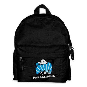 Paragliding / Paraglider Logo - Kinder Rucksack - Schwarz - Vorne