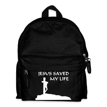 Jésus a sauvé ma vie (vecteur) - Sac à dos Enfant - noir - Devant
