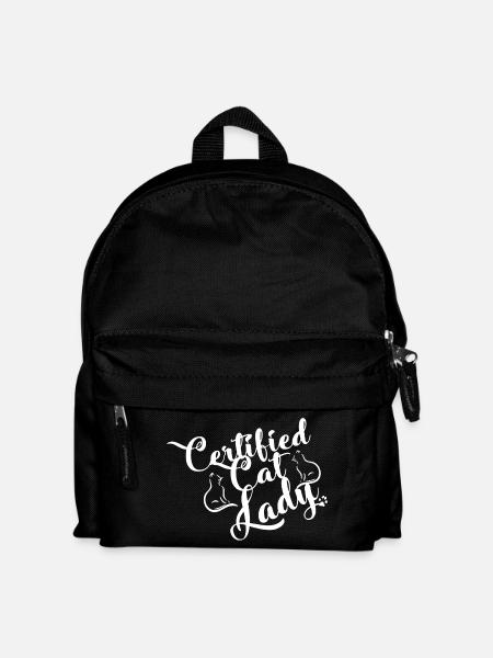 Katzen-Dame-T-Shirt - Kinder Rucksack - Schwarz