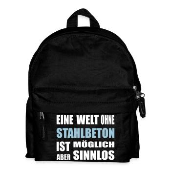 Concrete, reinforced concrete, for construction workers, cement, construction - Kids' Backpack - black - Front