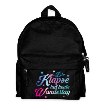 Klapse hat Wandertag - Kinder Rucksack - Schwarz - Vorne