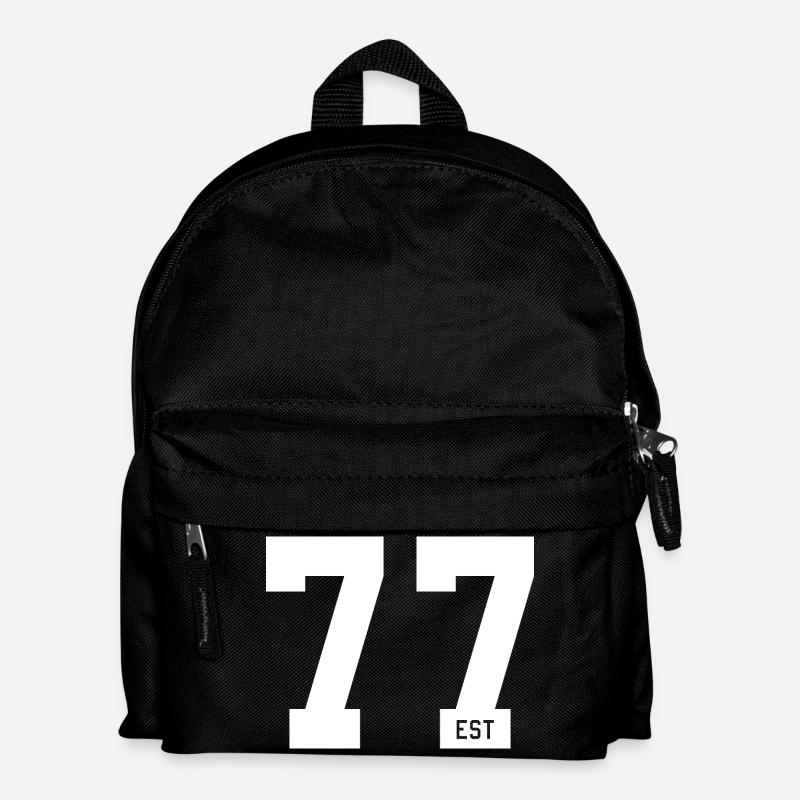 77 EST – Bold Typo & Gründungsstil - Kinder Rucksack - Schwarz