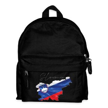 Slowenien Flagge in der Slowenien Landkarte EN - Kinder Rucksack - Schwarz - Vorne