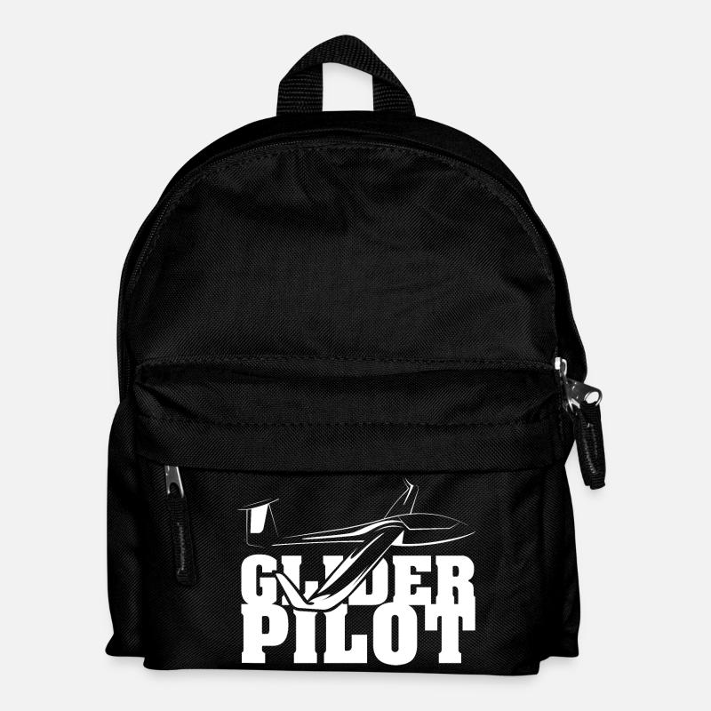 glider pilot symbol friends team Segelflug fliegen - Kinder Rucksack - Schwarz
