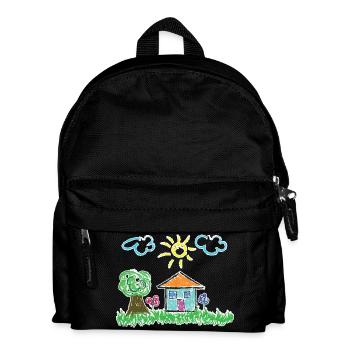 Zeichnung Kids Sonne - Kinder Rucksack - Schwarz - Vorne