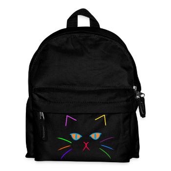 Colorful Cats Face Cat Kitten - Kids' Backpack - black - Front