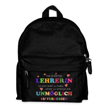 Eine großartige Lehrerin, unmöglich zu vergessen - Kinder Rucksack - Schwarz - Vorne