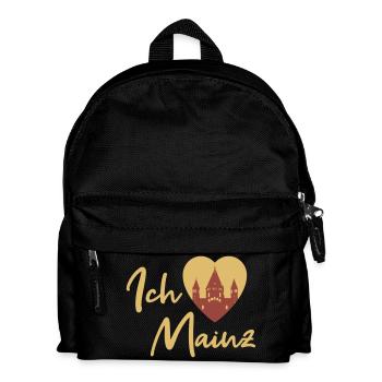 Ich liebe Mainz - Schriftzug - Kinder Rucksack - Schwarz - Vorne