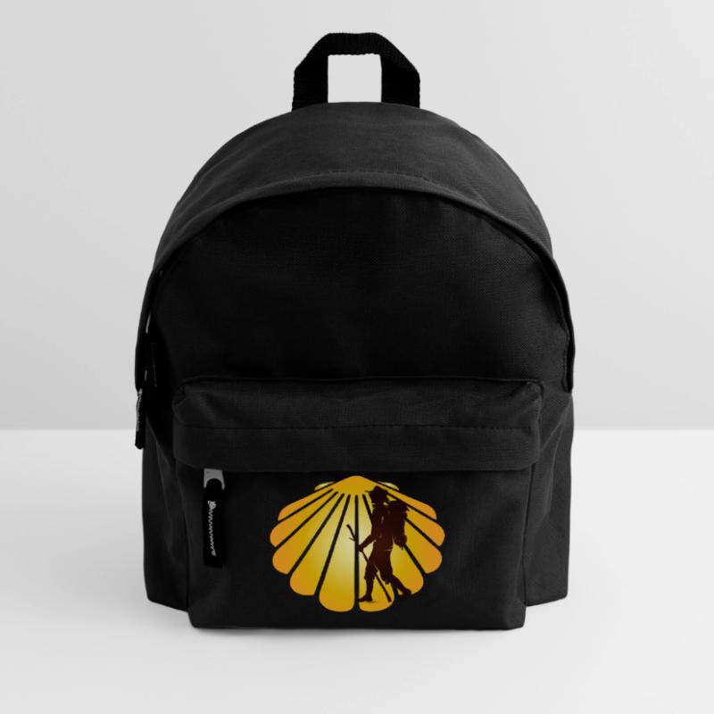 A pilgrim on a pilgrimage path with scallops Kids' Backpack
