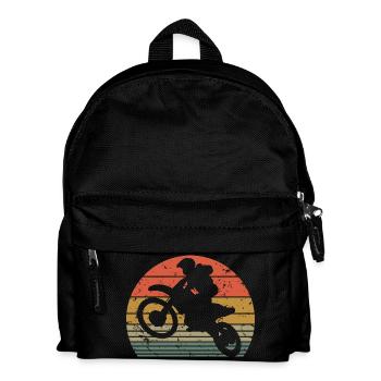 Retro Motocross Dirt Bike Rider Enduro Motor Bike - Sac à dos Enfant - noir - Devant