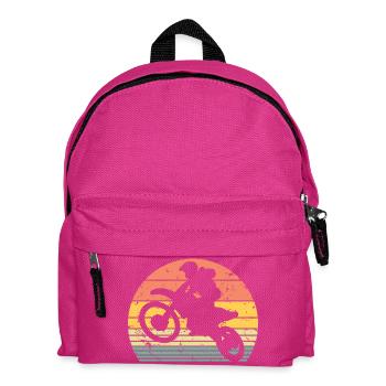 Retro Motocross Dirt Bike Rider Enduro Motor Bike - Sac à dos Enfant - fuchsia - Devant