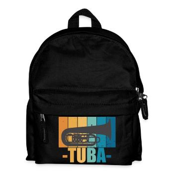 Tuba Vintage Musiker Instrument Geschenk - Kinder Rucksack - Schwarz - Vorne