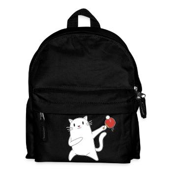 Table Tennis Katze Pingpong Outfit Cat Tischtennis - Kinder Rucksack - Schwarz - Vorne