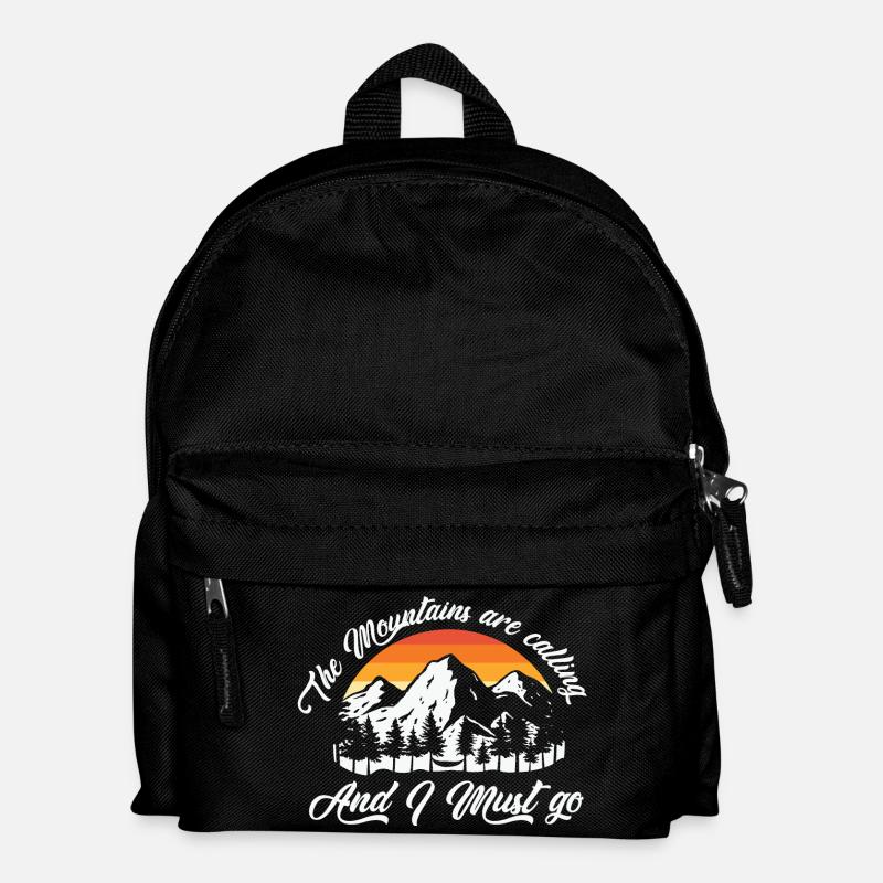 Berg, Wandern, Wandern - Kinder Rucksack - Schwarz