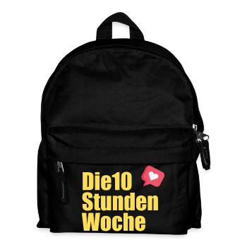 die 10 Stunden Woche Logo - Kinder Rucksack - Schwarz - Vorne