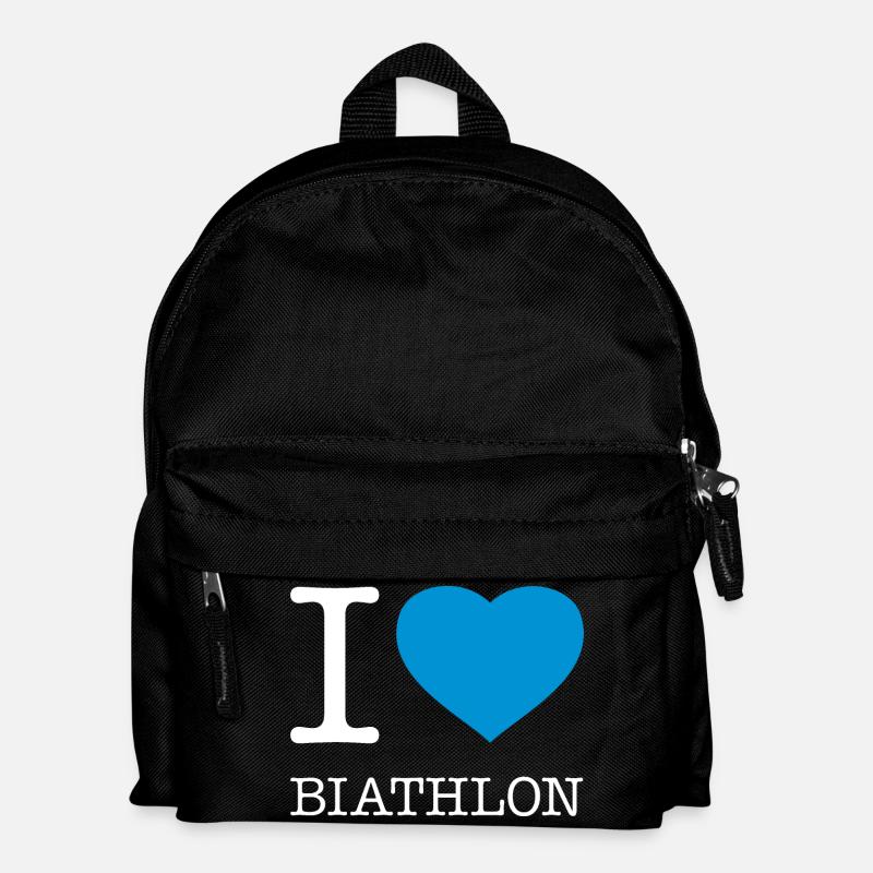 I LOVE BIATHLON - Kinder Rucksack - Schwarz