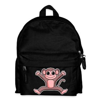 Affe - Kinder Rucksack - Schwarz - Vorne