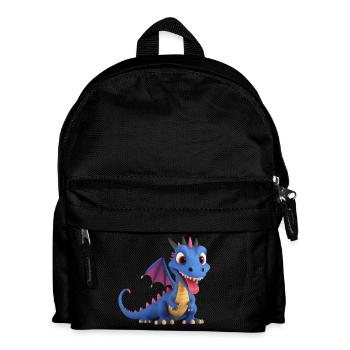 Un monstre dragon mignon avec une longue langue - Sac à dos Enfant - noir - Devant