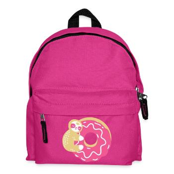 Donut und Faultier - Kinder Rucksack - Fuchsia - Vorne