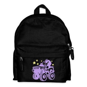 Einhorn im Monstertruck - Kinder Rucksack - Schwarz - Vorne