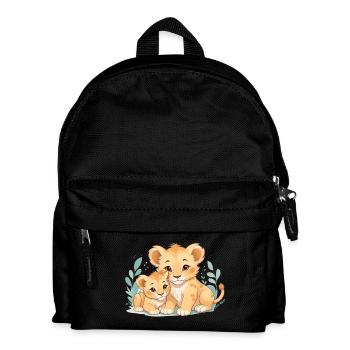 cuddling lion cubs - Kids' Backpack - black - Front
