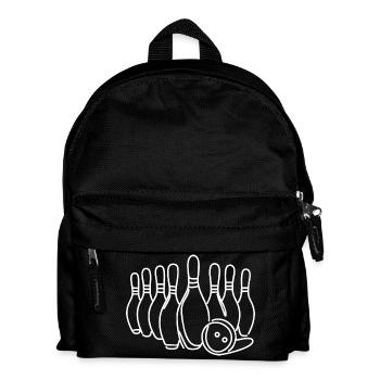 Bowling Pin Ball Drawing - Kids' Backpack - black - Front