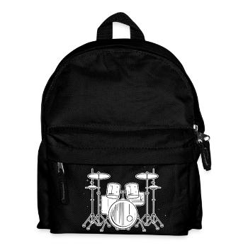 Drum Set Zeichnung - Kinder Rucksack - Schwarz - Vorne