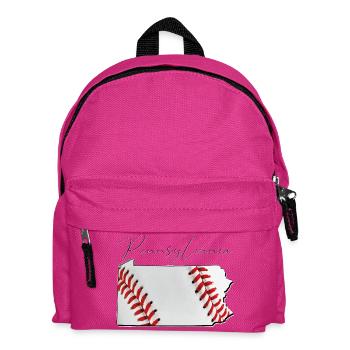 Baseball in der Pennsylvania State Landkarte PA - Kinder Rucksack - Fuchsia - Vorne
