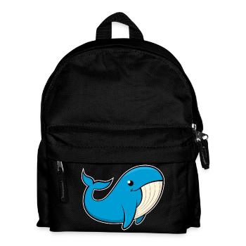Fröhliches Bild eines Blauwals - Kinder Rucksack - Schwarz - Vorne
