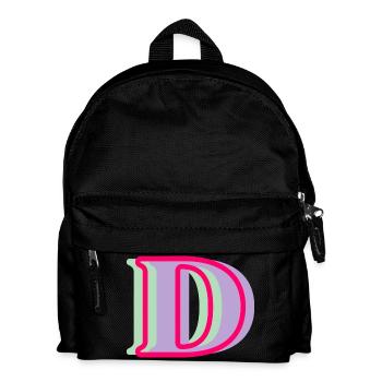 Mehrfarbiger Buchstabe d – originelle Geschenkidee - Kinder Rucksack - Schwarz - Vorne