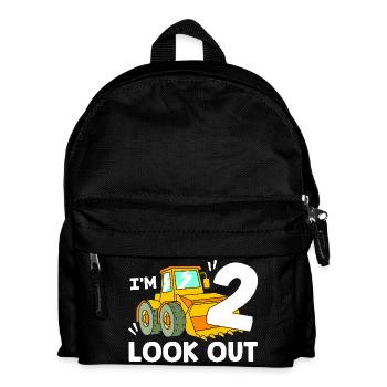 Baustelle Kindergeburtstag - Kinder Rucksack - Schwarz - Vorne
