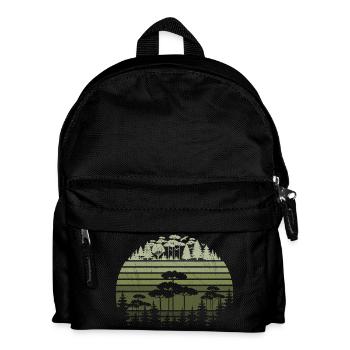 Bäume Tierwelt Natur Berge Abenteuer Wald - Kinder Rucksack - Schwarz - Vorne