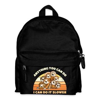 Bande de paresseux avec dire Vintage Retro Cartoon - Sac à dos Enfant - noir - Devant
