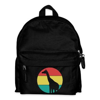 Giraffe in einem farbigen Kreis - Kinder Rucksack - Schwarz - Vorne