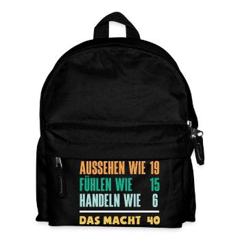 Funny 40th Birthday Gift Birthday Shirt - Kids' Backpack - black - Front