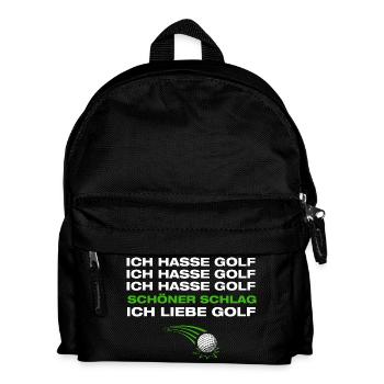 Ich liebe Golf Golfer Golfen - Kinder Rucksack - Schwarz - Vorne