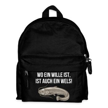 Catfish Saying Angel Print - Kids' Backpack - black - Front